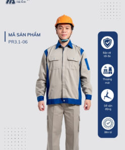 Mẫu Đồng Phục Bảo Hộ Lao Động Vải Kaki Protect 3.1 Mã 06 Màu Xám