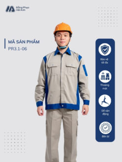 Mẫu Đồng Phục Bảo Hộ Lao Động Vải Kaki Protect 3.1 Mã 06 Màu Xám