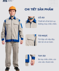 Mẫu Đồng Phục Bảo Hộ Lao Động Vải Kaki Protect 3.1 Mã 06 Màu Xám - ảnh 2