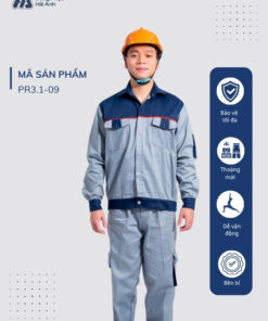 Mẫu Đồng Phục Bảo Hộ Lao Động Vải Kaki Protect 3.1 Mã 09 Màu Xanh Nhạt