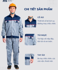 Mẫu Đồng Phục Bảo Hộ Lao Động Vải Kaki Protect 3.1 Mã 09 Màu Xanh Nhạt - ảnh 2
