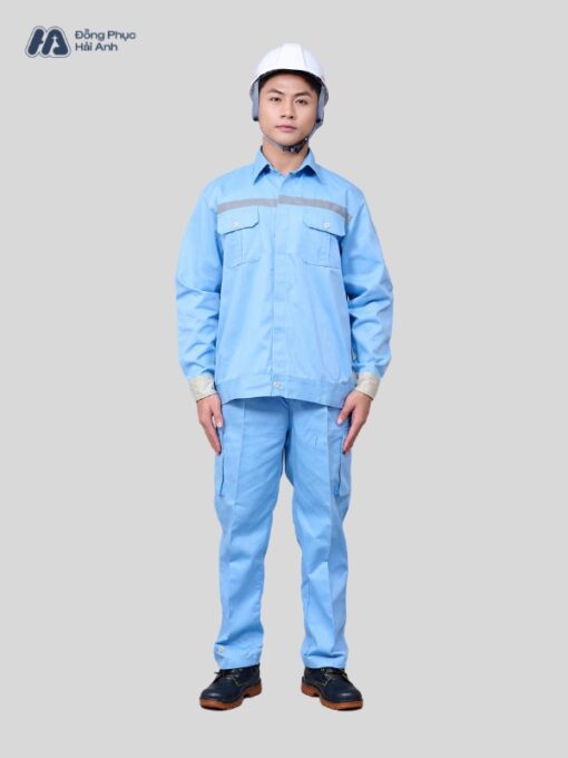 Mẫu Đồng Phục Bảo Hộ Lao Động Vải Kaki Protect 3.1 Mã 22 Màu Xanh Nhạt - ảnh 4