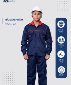 Mẫu Đồng Phục Bảo Hộ Lao Động Vải Kaki Protect 3.1 Mã 23 Màu Xanh Navy