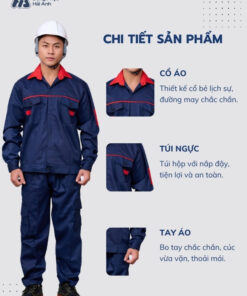 Mẫu Đồng Phục Bảo Hộ Lao Động Vải Kaki Protect 3.1 Mã 23 Màu Xanh Navy - ảnh 2