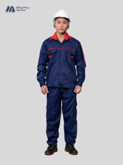 Mẫu Đồng Phục Bảo Hộ Lao Động Vải Kaki Protect 3.1 Mã 23 Màu Xanh Navy - ảnh 4