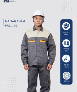 Mẫu Đồng Phục Bảo Hộ Lao Động Vải Kaki Protect 3.1 Mã 36 Màu Ghi Đậm