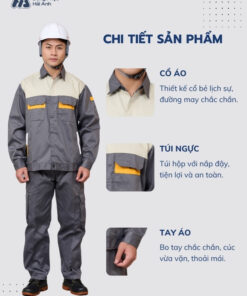 Mẫu Đồng Phục Bảo Hộ Lao Động Vải Kaki Protect 3.1 Mã 36 Màu Ghi Đậm - ảnh 2