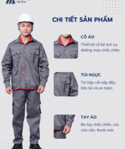 Mẫu Đồng Phục Bảo Hộ Lao Động Vải Kaki Protect 3.1 Mã 37 Màu Ghi Đậm - ảnh 2