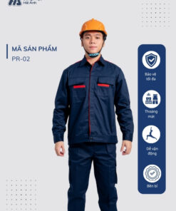 Mẫu Đồng Phục Bảo Hộ Lao Động Vải Pangrim 2.1 Mã 02 Màu Xanh Than