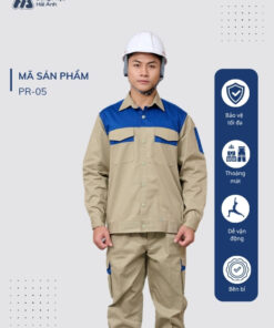 Mẫu Đồng Phục Bảo Hộ Lao Động Vải Pangrim 2.1 Mã 05 Màu Be