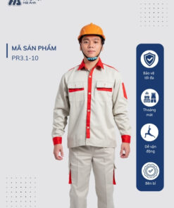 Mẫu Đồng Phục Bảo Hộ Lao Động Vải Kaki Protect 3.1 Mã 10 Màu Xám Nhạt