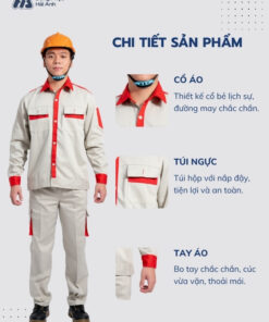 Mẫu Đồng Phục Bảo Hộ Lao Động Vải Kaki Protect 3.1 Mã 10 Màu Xám Nhạt - ảnh 2