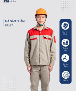 Mẫu Đồng Phục Bảo Hộ Lao Động Vải Pangrim 2.1 Mã 17 Màu Xám