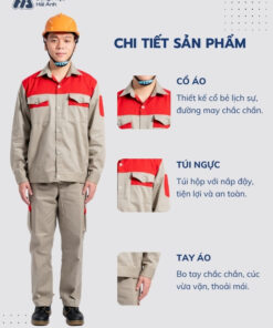 Mẫu Đồng Phục Bảo Hộ Lao Động Vải Pangrim 2.1 Mã 17 Màu Xám - ảnh 2