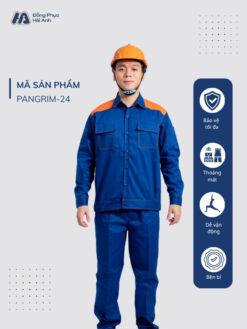Mẫu Đồng Phục Bảo Hộ Lao Động Vải Pangrim 2.1 Mã 24 Màu Bích