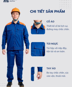 Mẫu Đồng Phục Bảo Hộ Lao Động Vải Pangrim 2.1 Mã 24 Màu Bích - ảnh 2
