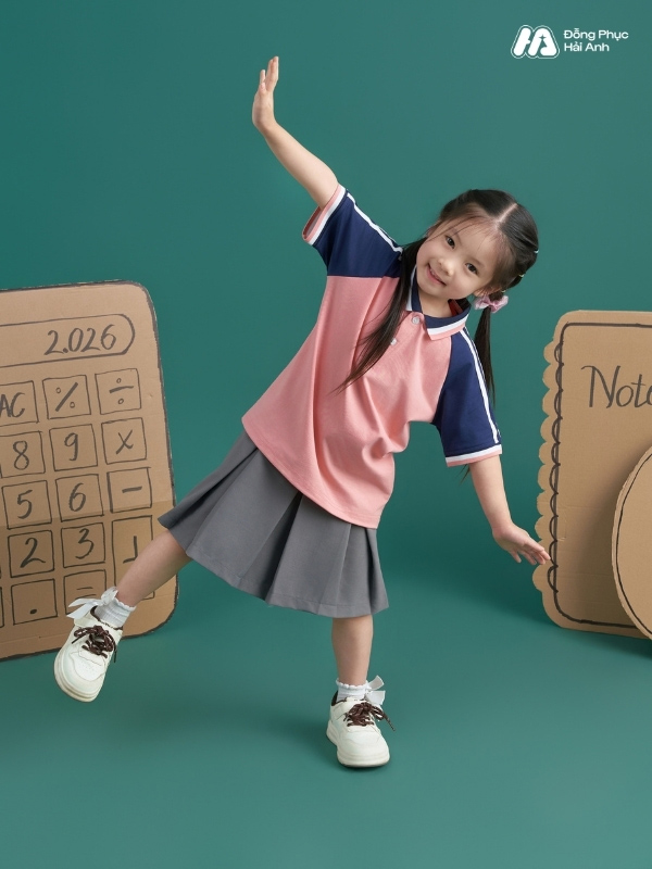 Mẫu Đồng Phục Mầm Non Hacool 01 Màu Lòng Tôm - ảnh 2