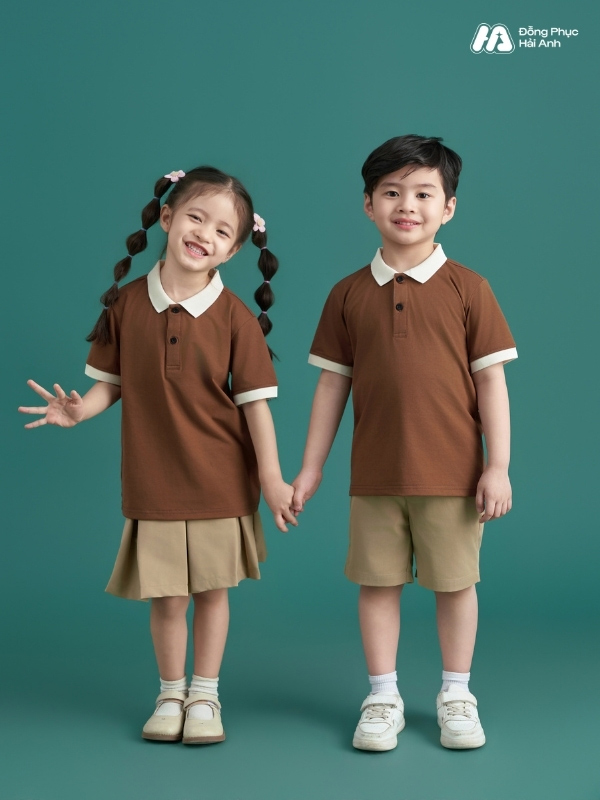Mẫu Đồng Phục Mầm Non Hacool 02 Màu Nâu Choco