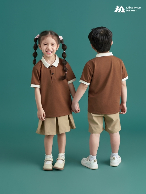 Mẫu Đồng Phục Mầm Non Hacool 02 Màu Nâu Choco - ảnh 2