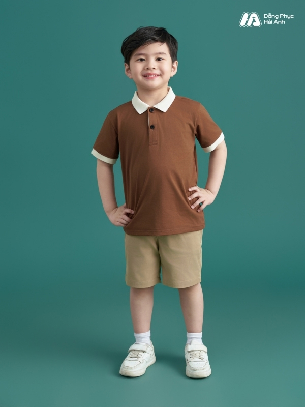 Mẫu Đồng Phục Mầm Non Hacool 02 Màu Nâu Choco - ảnh 3