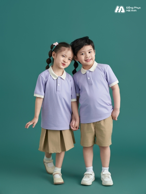 Mẫu Đồng Phục Mầm Non Hacool 02 Màu Tím Nhạt - ảnh 2