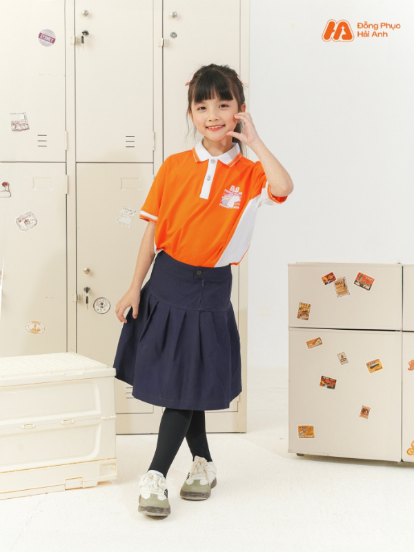 Mẫu Đồng Phục Mầm Non Màu Cam Phối Sườn - ảnh 3