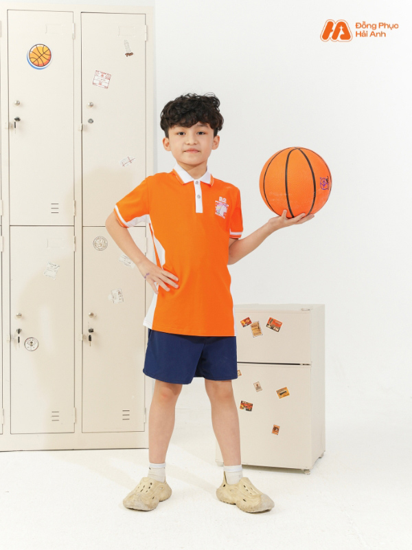 Mẫu Đồng Phục Mầm Non Màu Cam Phối Sườn - ảnh 4