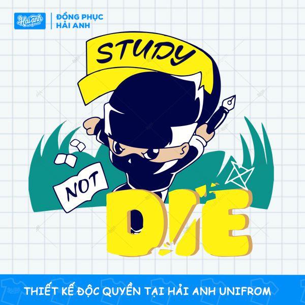 Mẫu Hình In Đáng Yêu Hình Người Dễ Thương Study Not Die cá tính 