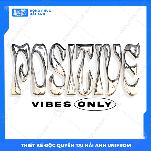 Mẫu Hình In Gothic Positive Vibes Only 