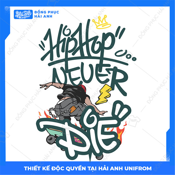 Mẫu Hình In Graffiti Hiphop Never Die