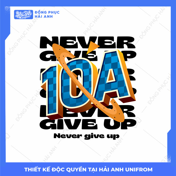 Mẫu Hình In Isometric 10A Never Give Up 