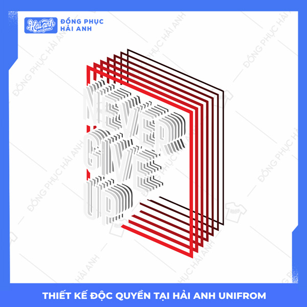 Mẫu Hình In Isometric Never Give Up 