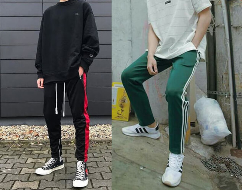 Phối đồ cá tính với quần baggy thể thao cùng áo thun
