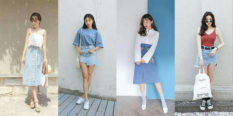 Một số outfit phối đồ mùa hè đi học cho nàng gầy