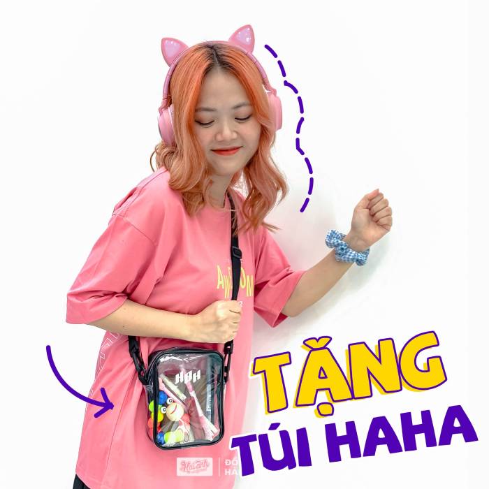 Quà tặng túi HAHA thời trang khi may áo GenE màu xanh biển