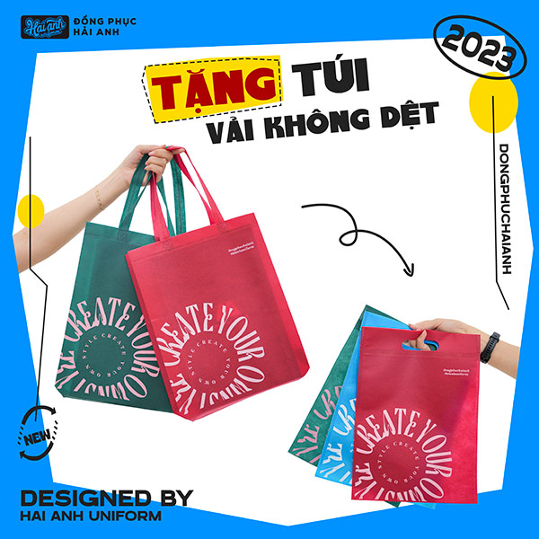 Tặng túi vải không dệt khi mua áo lớp tại Hải Anh Uniform