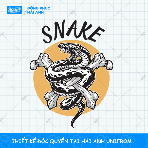 Mẫu Hình In Động Vật Snake Đen Trắng