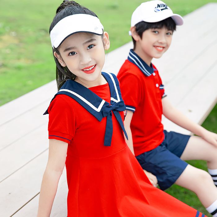 Váy đồng phục học sinh tiểu học màu đỏ nổi bật - ảnh 2